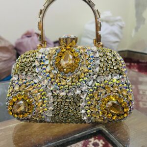 💎 Luxury Crystal Clutch: Gold Romance Edition